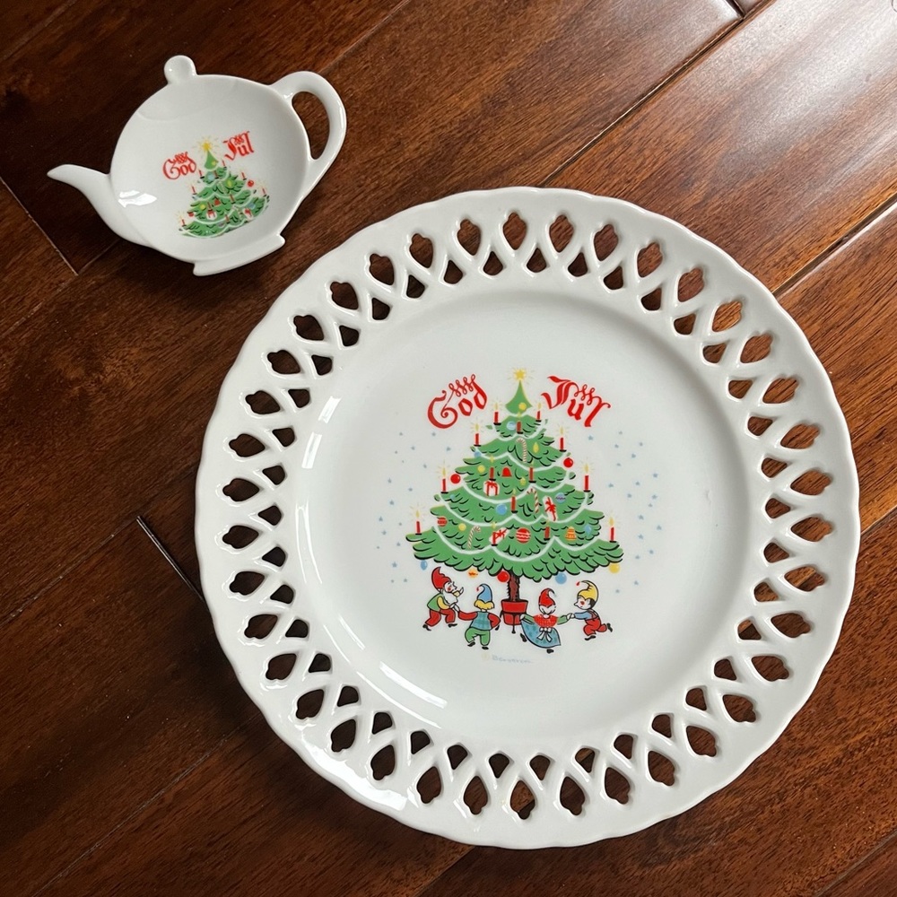 Berggren Trayner God Jul Plate and Tea Bag Holder
